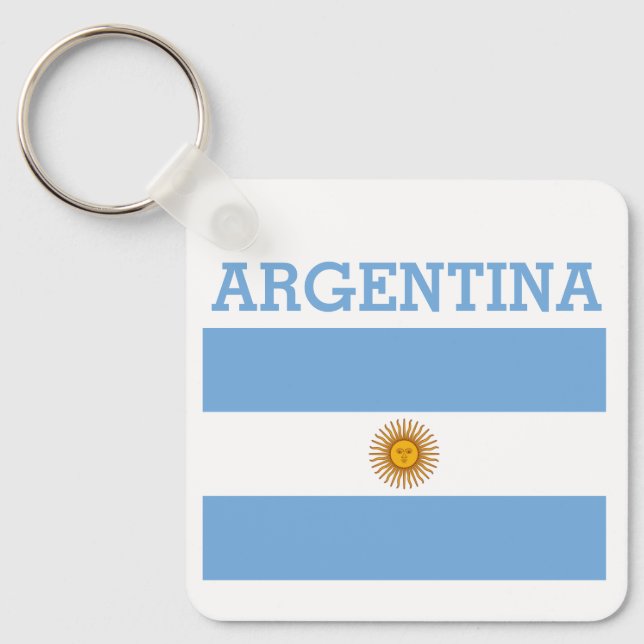 Porte-clés Argentine Drapeau Football Football Argentine Blue (Recto)