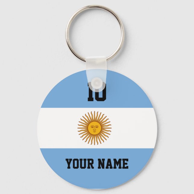 Porte-clés Argentinian flag of Argentina custom name keychain (Recto)