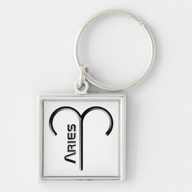 Porte-clés ARIES, Conception abstraite du signe zodiaque, (Devant)