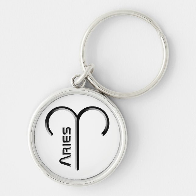 Porte-clés ARIES, Conception abstraite du signe zodiaque, (Devant)