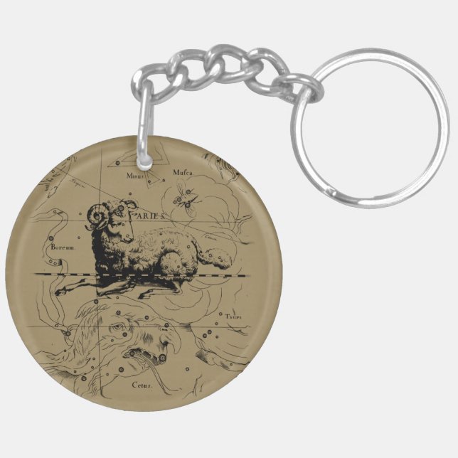 Porte-clés Aries Constellation Hevelius 1690 March 21 - Apr19 (Dos gauche)