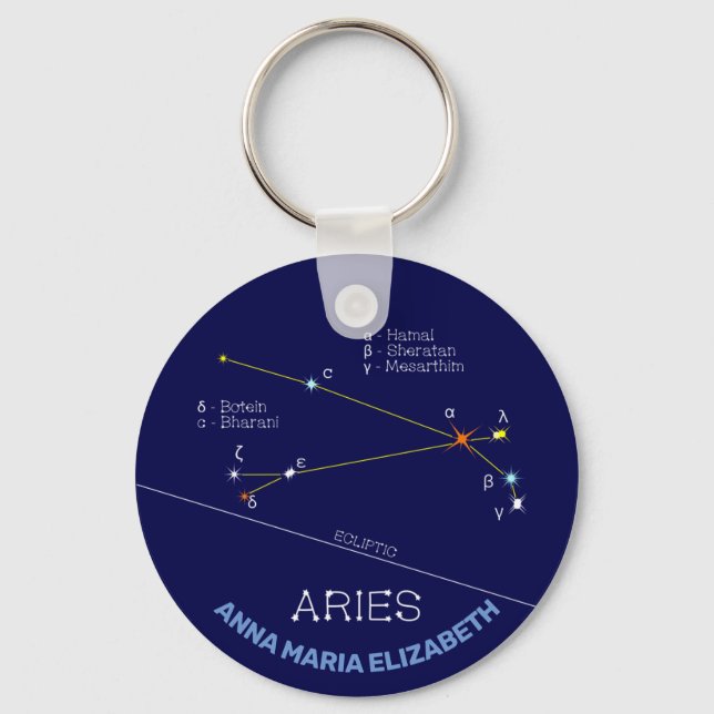 Porte-clés Aries de Zodiac Constellation (Recto)