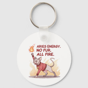 Porte-clés Aries Energy Chat Sphynx Sans Fourrure Tout Feu To