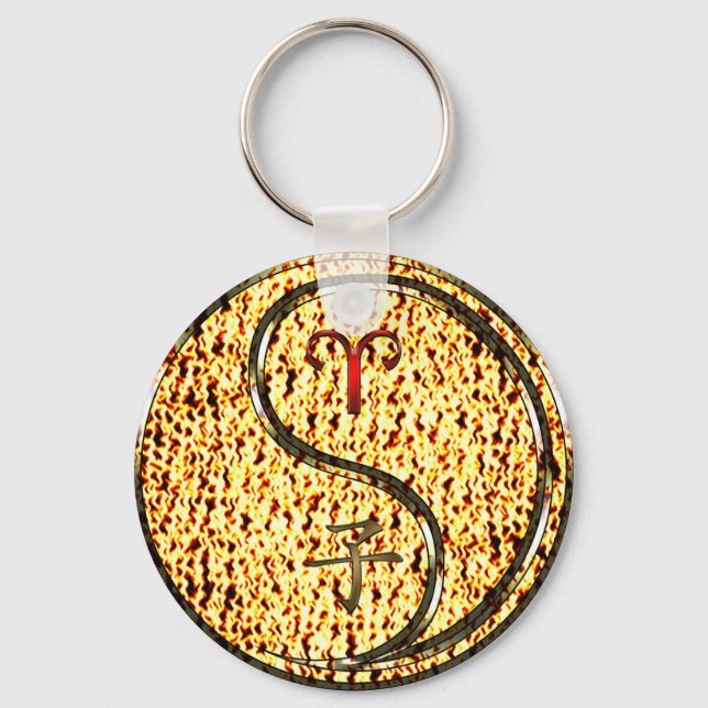 Porte-clés Aries et rat de feu (Recto)