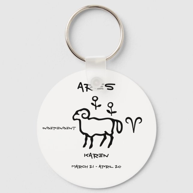 Porte-clés Aries personnalisé (Recto)