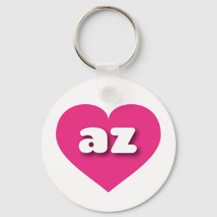 Porte-clés Arizona coeur rose chaud - J'aime az