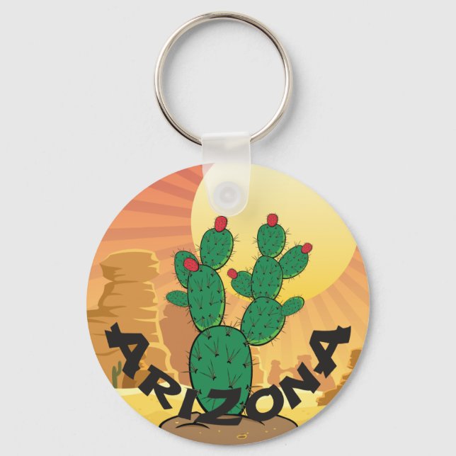 Porte-clés ARIZONA Coucher de soleil Prickly Pear Cactus (Recto)