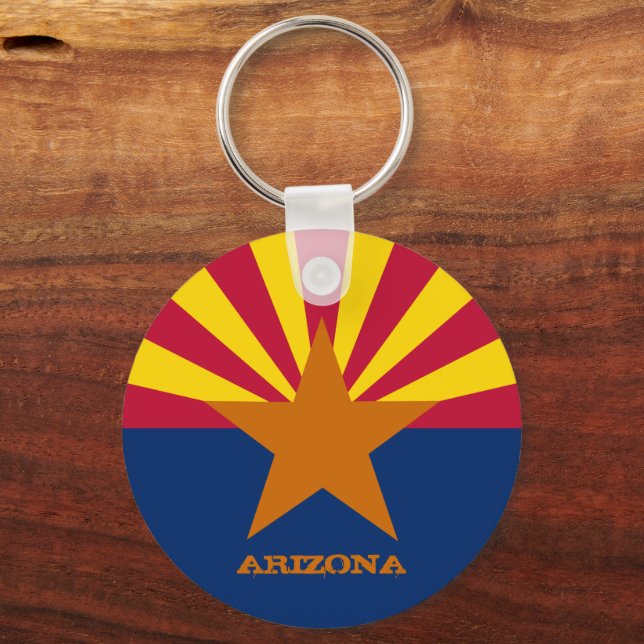 Porte-clés Arizona Drapeau & Arizona État États-Unis Voyage / (Recto)