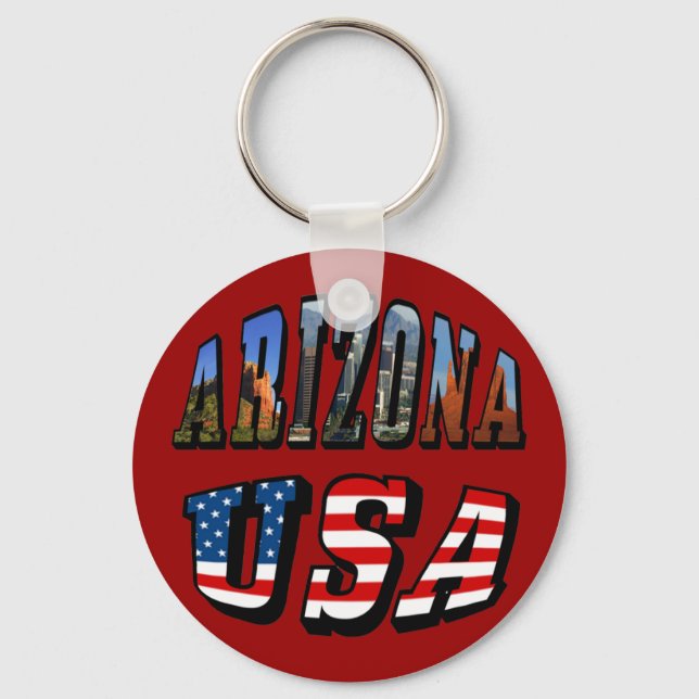 Porte-clés Arizona Picture et USA Flag Text (Recto)