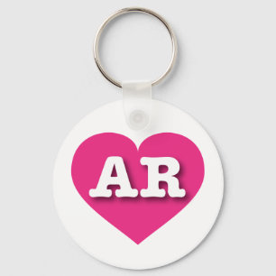 Porte-clés Arkansas Hot Pink Heart - I love AR