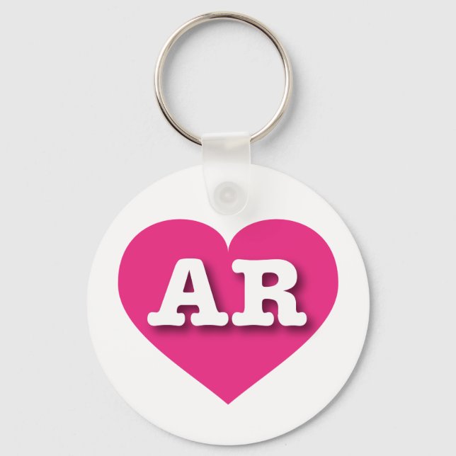 Porte-clés Arkansas Hot Pink Heart - I love AR (Recto)
