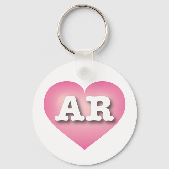 Porte-clés Arkansas Pink Fade Heart - I love AR (Recto)