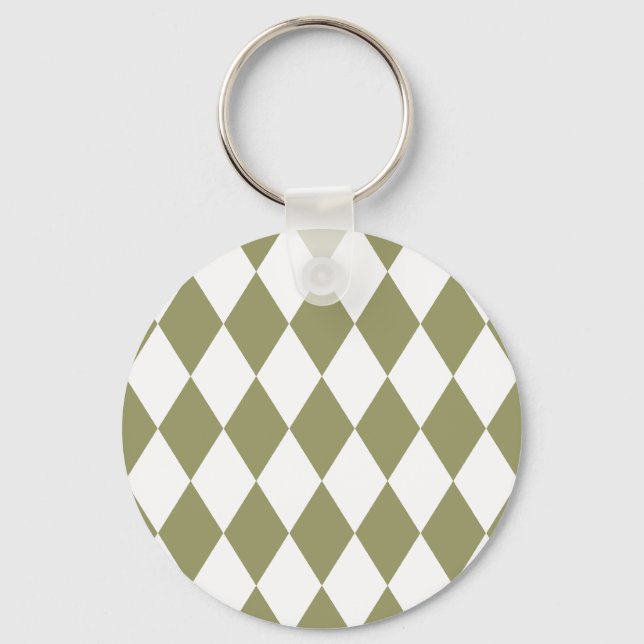 Porte-clés Arlequin Avocado et blanc (Recto)