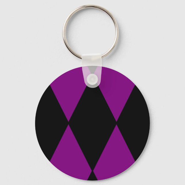 Porte-clés arléquin noir violet (Recto)