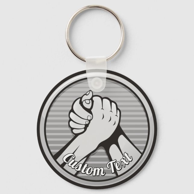 Porte-clés Arm wrestling Silver Keychain (Recto)