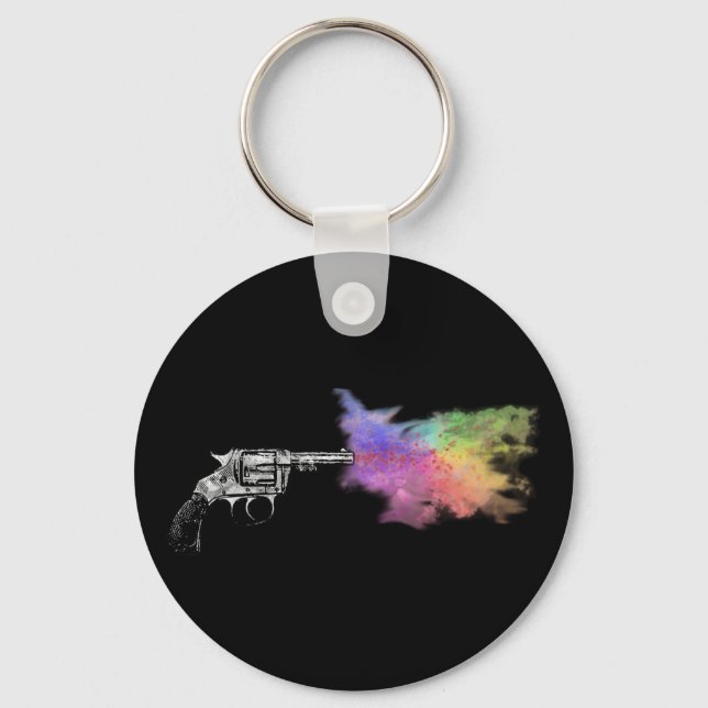 Porte-clés arme de l'amour : arc-en-ciel : (Recto)