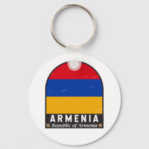 Porte-clés Armenia Flag Emblem Distressed Vintage