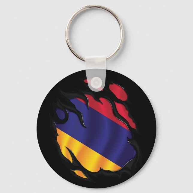 Porte-clés Arménie Drapeau déchiré (Recto)