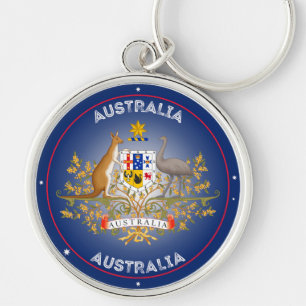 Porte-clés Armoiries d'Australie Forme de Cercle