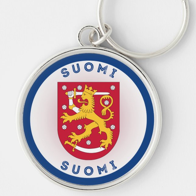 Porte-clés Armoiries de Finlande de forme circulaire (Devant)