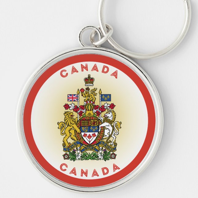 Porte-clés Armoiries du Canada Forme du cercle (Devant)