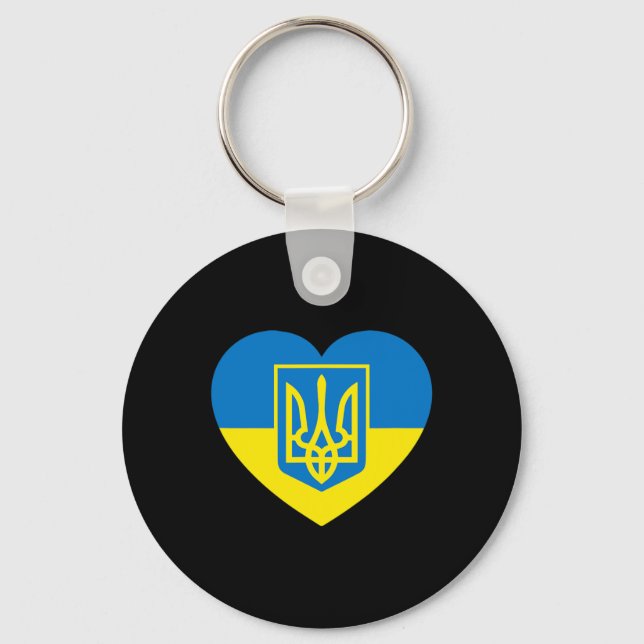 Porte-clés Armoiries D'Ukraine Dans Le Drapeau De La Solidari (Recto)
