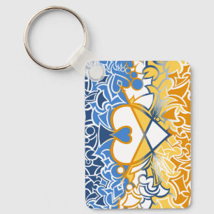 Porte-clés Aroace Sun et Sea Pride Drapeau Squiggles