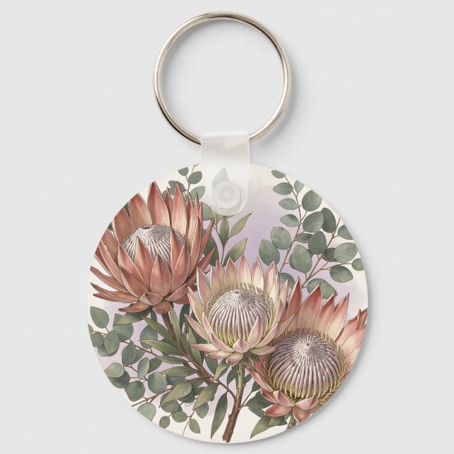 Porte-clés Arrangement botanique d'eucalyptus et de protée ro (Recto)