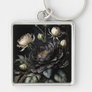 Porte-clés Arrangement gothique Rose Fleur noire