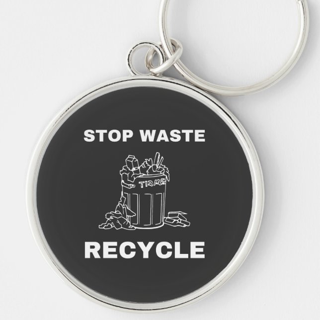 Porte-clés Arrêter le recyclage des déchets (Devant)