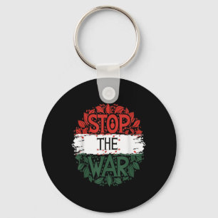 Porte-clés Arrêtez la guerre, anti-guerre, Palestine libre, P