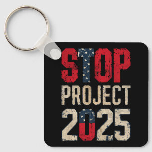 Porte-clés Arrêtez le Projet 2025 Trump Biden Vintage
