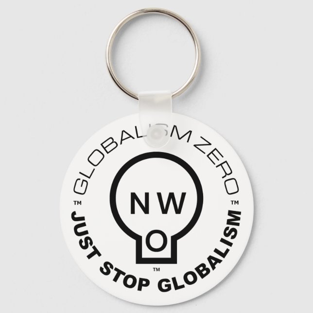 Porte-clés Arrêtez simplement Globalism™ Circle Logo (B) Keyc (Recto)