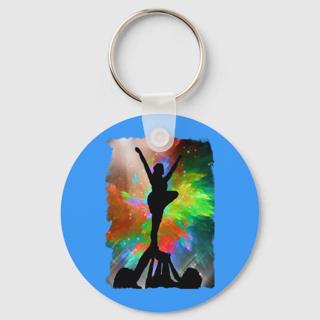 Porte-clés Arrière - plan Colorburst avec Cheerleraders (Recto)