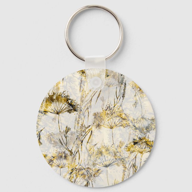 Porte-clés arrière - plan d'aquarelle Abstraite : dandelion,  (Recto)