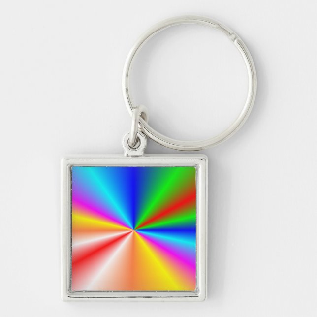Porte-clés Arrière - plan de "rayon de soleil" d'arc-en-ciel (Devant)