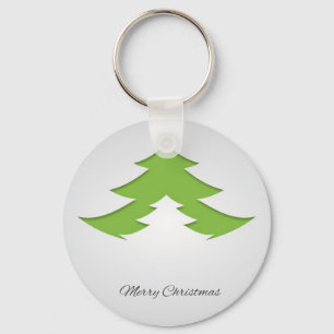 Porte-clés Arrière - plan gris avec arbre de Noël