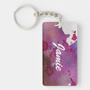 Porte-clés Arrière - plan pourpre d'aquarelle