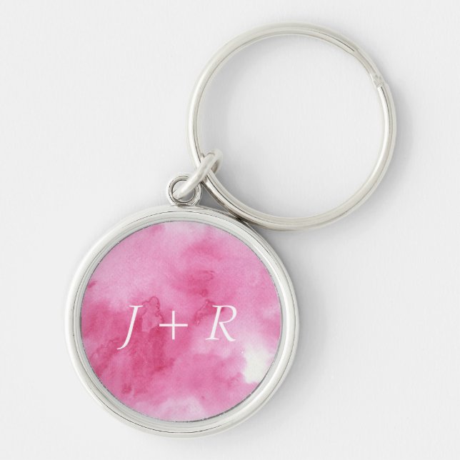 Porte-clés arrière - plan rose d'aquarelle pour le votre (Devant)
