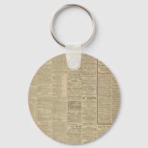 Porte-clés Arrière - plan vintage de journal