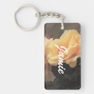 Porte-clés arrière - plan vintage floral d'art dans des
