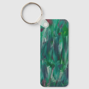 Porte-clés Art Abstrait Coloré Vert Rouge Blanc Caché