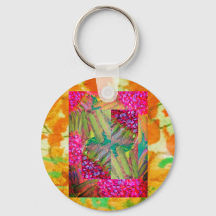Porte-clés Art Abstrait floral