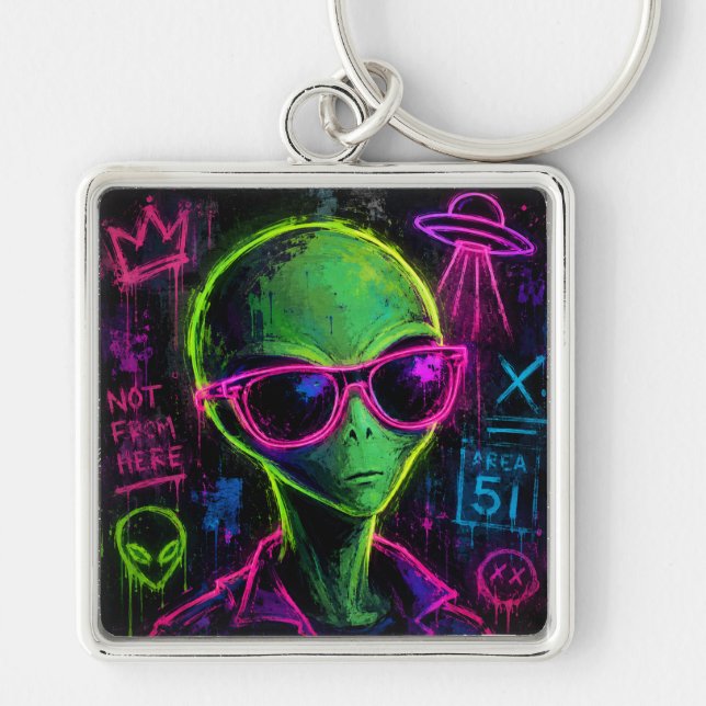 Porte-clés Art Alien Spatial (Devant)
