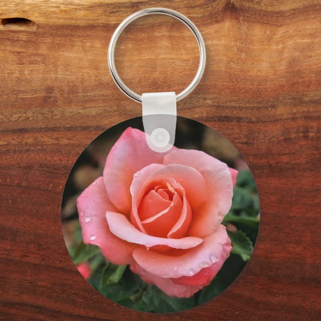 Porte-clés Art botanique romantique Rose Imprimer (Verso)