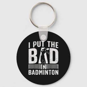 Porte-clés Art de badminton drôle pour hommes femmes sport de