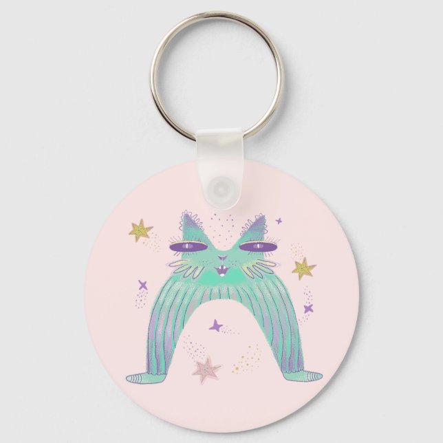 Porte-clés art de chat arc-en-ciel  (Recto)