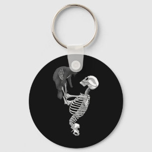 Porte-clés Art de chat squelette pour hommes et femmes Costum