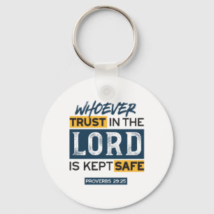 Porte-clés Art de citation biblique - Proverbes 29:25 Confian