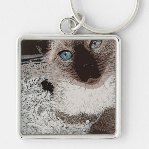 Porte-clés Art de famille d'ami d'animal de compagnie de